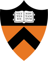 an orange and black shield with the words Princeton university on it